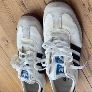 Adidas Classic White and Black Trainers sambas